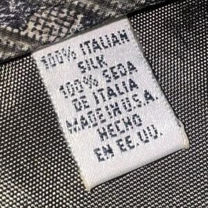 ITALIAN SILK CHROMA TIE MENS ONE SIZE GRAY WOVEN PLAID GEOMETRIC MADE IN THE USA